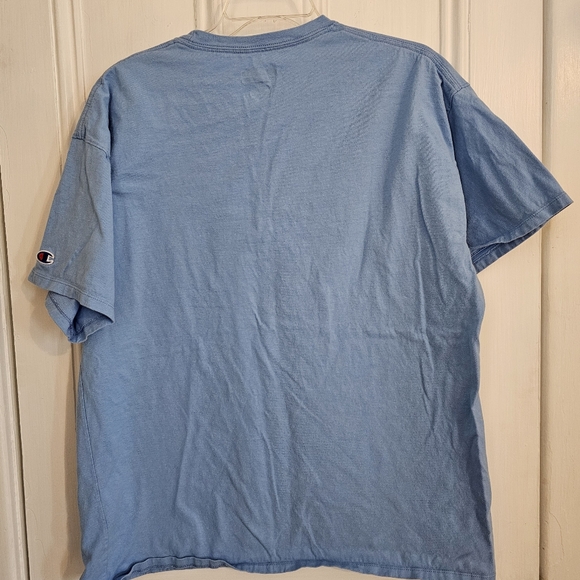 Champion Men's XL Light Blue Tagless Embroidered Logo Tee Shirt VGUC - Picture 5 of 5